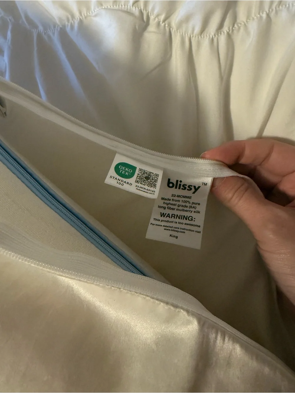 2 Pack - Blissy 100% Mulberry Silk Pillowcase - White - King